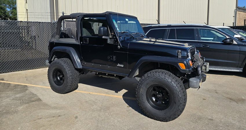 Black Jeep Wrangler with Custom Upgrades